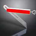 Metal Scraping Tool With Red Section And Stainless Steel Blade Featuring Measuring Scale