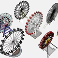 Colorful Ferris Wheels In Children's Play Area With Fun Design And Safe Structure