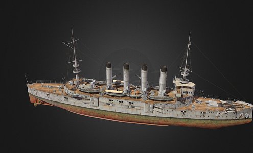 modern warship destroyer weapon ship 3d model