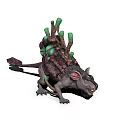 Giant Rat Like Fantasy Creature With Green Crystal Growths On Back