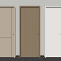 Modern Simple Design Swing Doors in Beige Light Wood White with Metal Handles