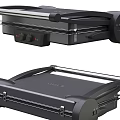 Kitchen Appliance With Non Stick Double Sided Cooking Plates And Temperature Control Knob