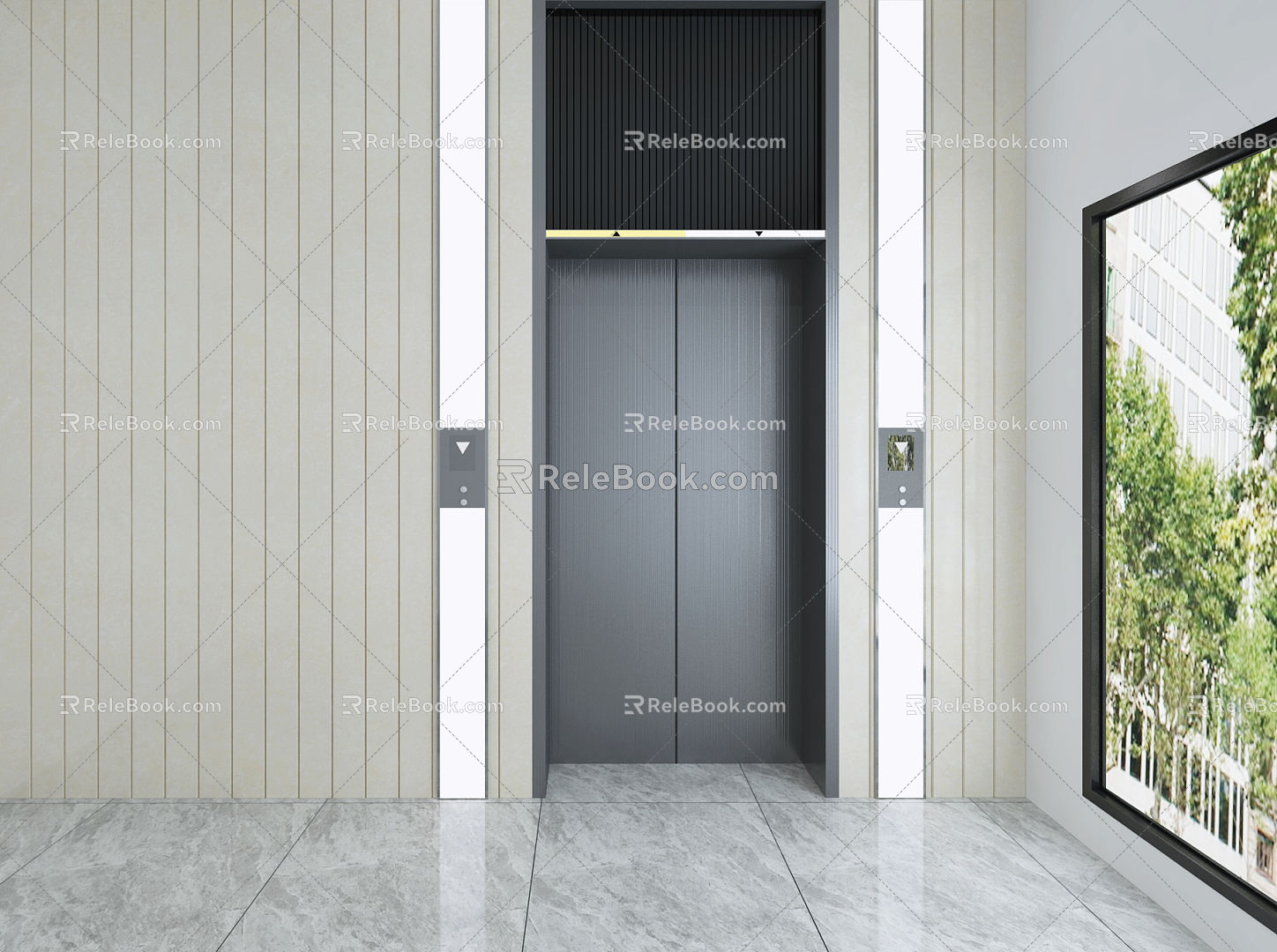 Modern elevator door elevator door 3d model