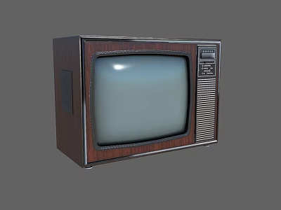 Vintage Retro Style Television with Wooden Case and Classic CRT Screen Design 3d model