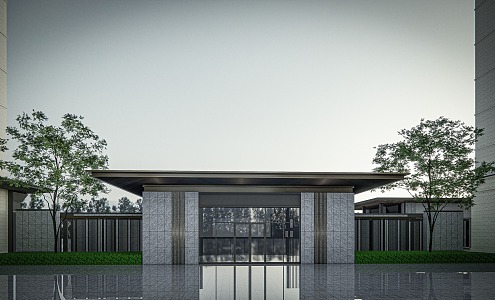 new chinese style gate 3d model