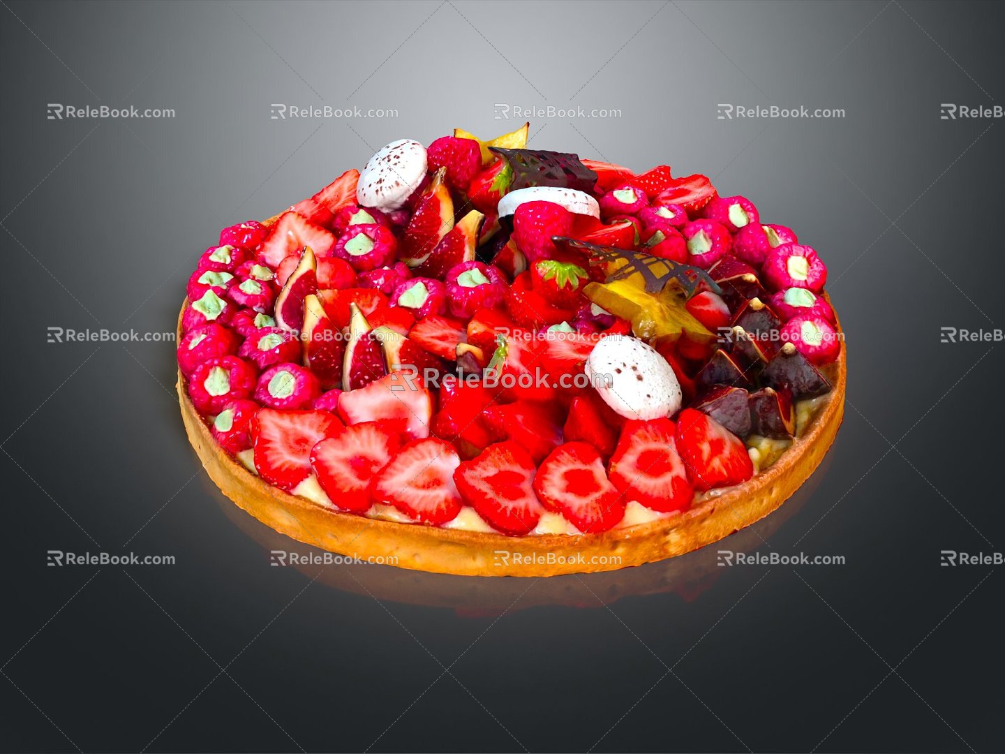 Modern Fruit Fruit Plate Hawthorn Banana Mango 3d model