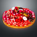 Fresh Fruit Tart Topped With Strawberries Dragon Fruit And Assorted Berries On Crispy Pastry Base