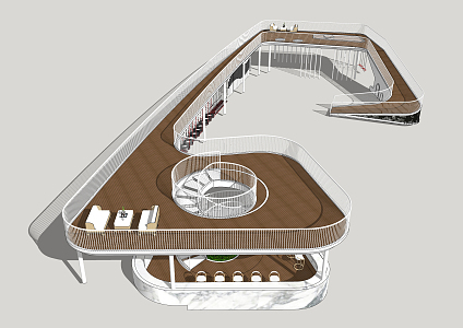 Modern Viewing Deck Outdoor Viewing Platform 3d model