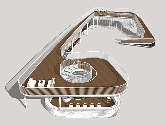 Modern Viewing Deck Outdoor Viewing Platform 3d model