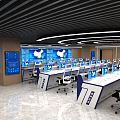 Modern Monitoring Room Science and Technology Command Center 3d model