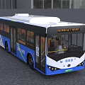 Blue And White Pure Electric Bus By Keyue For Urban Public Transport
