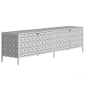 Luxury Modern Gold Sideboard With Diamond Pattern Design And Metal Frame Structure 3d model