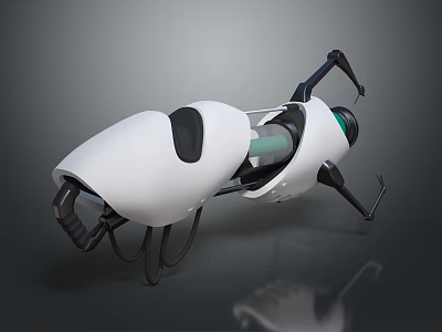 Futuristic White Electric Concept Car With Sleek Design Black Accents And Innovative Structure 3d model