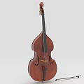 Professional Wooden Double Bass String Instrument With Acoustic Design And Bow