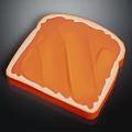 Delicious Toast With Orange Spread On Dark Background Close Up View 3d model