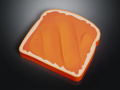 Delicious Toast With Orange Spread On Dark Background Close Up View 3d model