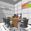 Destor Specialty Store Interior With Reception Desk And Circular Wall Design
