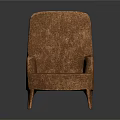 Elegant Brown Velvet Armchair With Modern Design Armrests And Slim Legs