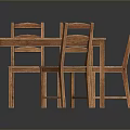 Simple Wooden Dining Table Set With Four Matching Chairs And Natural Finish