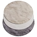 Stacked Round Rugs In Beige Light Gray And Dark Gray Textured Design