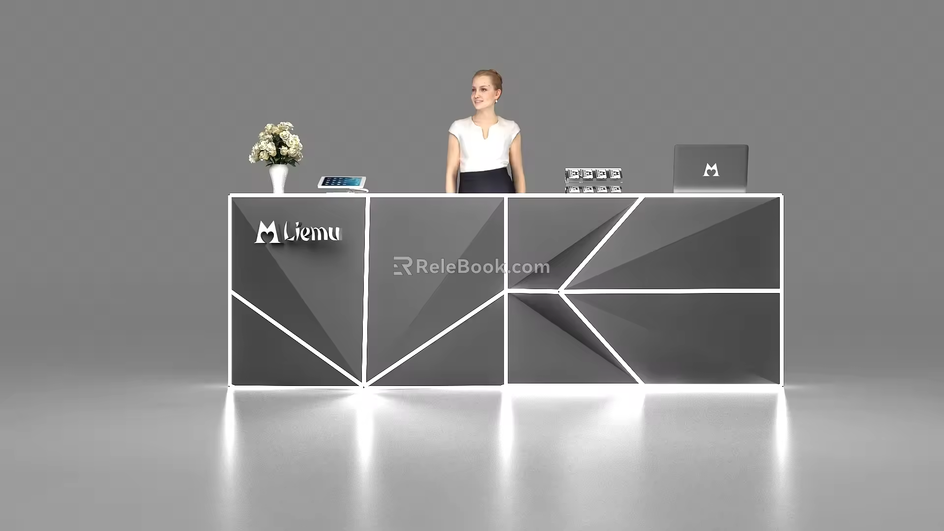 Modern reception desk 3d model