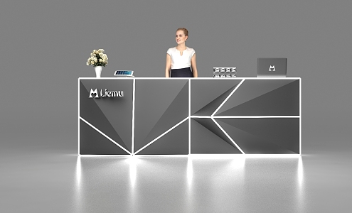 Modern reception desk 3d model