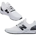 New Balance Modern White Athletic Sneakers With Black Accents Mesh Upper And Rubber Outsole