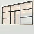 Modern Casement Windows With Black Frame Transparent Glass On White Building Exterior