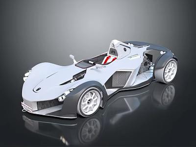 Futuristic Sports Car With Open Cockpit Sleek Aerodynamic Design And Alloy Wheels 3d model