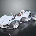 Futuristic Sports Car With Open Cockpit Sleek Aerodynamic Design And Alloy Wheels