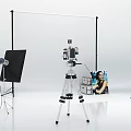 Professional Commercial Photography Equipment With Tripod Camera Softbox And Reflector Setup