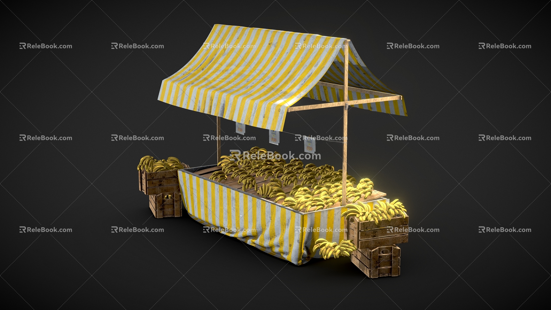 Banana Booth Banana Booth Cartoon Booth Banana Selling Banana Cartoon Fruit 3d model