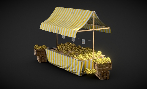 Banana Booth Banana Booth Cartoon Booth Banana Selling Banana Cartoon Fruit 3d model