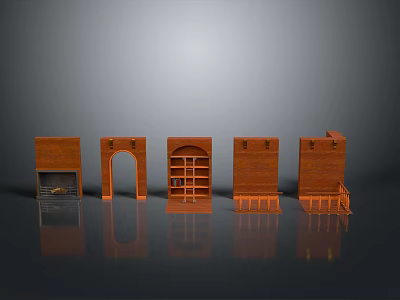 Wooden Furniture Models With Various Designs For Home Interior Decor 3d model