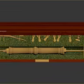 Vintage Cosmic Astronomical Telescope In Open Red Wooden Case With Green Velvet Lining
