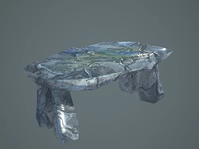 Natural Stone Table With Irregular Shape And Rock Texture Surface Design 3d model