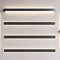 Modern Black Linear Wall Lights With Sleek Design And Soft Illumination 3d model