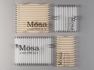 Mosa Modern Decorative Lights Featuring Striped Light Strips Square Transparent Panel Since 1994 3d model