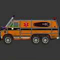 Custom Orange White Ambulance With Exposed Engine Roof Emergency Sign And SPAJALJERA Front Design