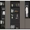 Modern Minimalist Bookcase Design With Books Decorative Pieces And Built In Lighting