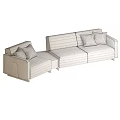 Modern Light Beige Sectional Sofa With Decorative Pillows And Modular Design 3d model