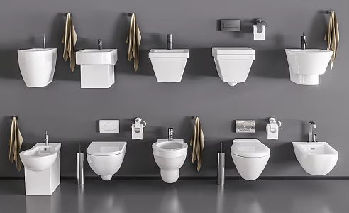 Modern toilet seat mop pool combination 3d model