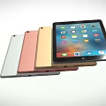 Apple iPad in Multiple Colors Silver Pink Gold Black with Screen Displaying Apps 3d model