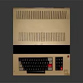 Vintage Desktop Computer With Green Screen Display Keyboard And Dual Tape Drives