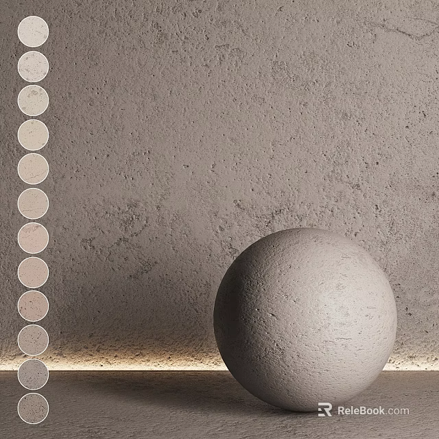 Concrete Sphere Component With Color Swatches And Textured Background Wall Lighting 3d model 