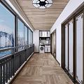 Modern Dining and Living Room Interior With White Cabinets Marble Countertop and Decorative Painting