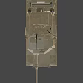Military Tank With Desert Tan Color Main Gun Turret And Machine Gun