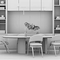 Modern Dining Table and Chair Combination 3d model