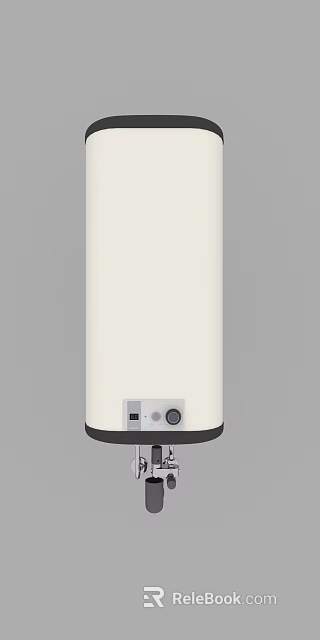 Electric Water Heater White Cylindrical Design With Control Panel For Home Daily Use 3d model 