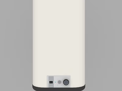 Electric Water Heater White Cylindrical Design With Control Panel For Home Daily Use 3d model